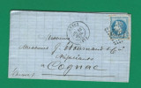 France 1871 Postal History Rare Cover + Content DREUX to COGNAC D.329