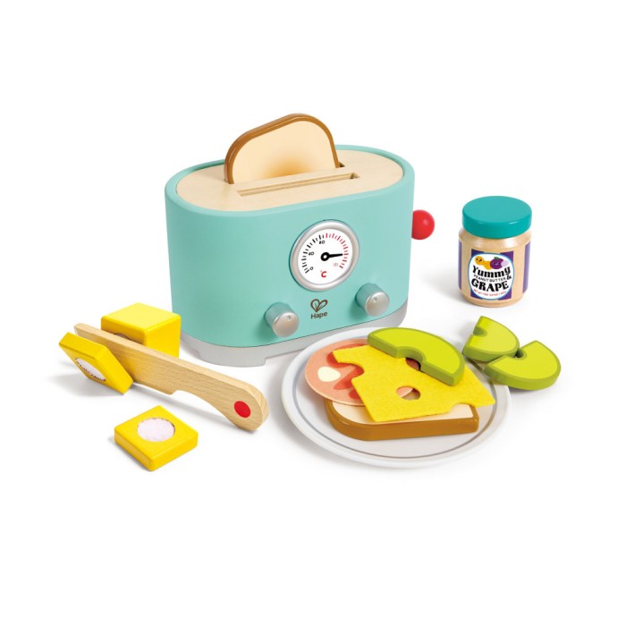 Set de joaca Hape - Prajitor de paine Ding &amp;amp; Pop-up 15 piese