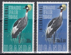 Uganda 1965 - Păsări-T&amp;acirc;rgul Internațional de Comerț, Kampala, Supratipar, MNH foto