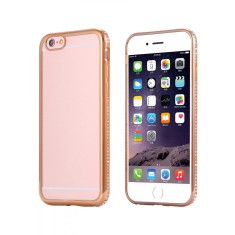 Husa MyStyle electroplating Gold cu diamante pentru Apple Iphone 8