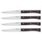 Set 4 cutite de masa, inox, 11cm, &quot;Facette&quot;, Dark Ash - Opinel