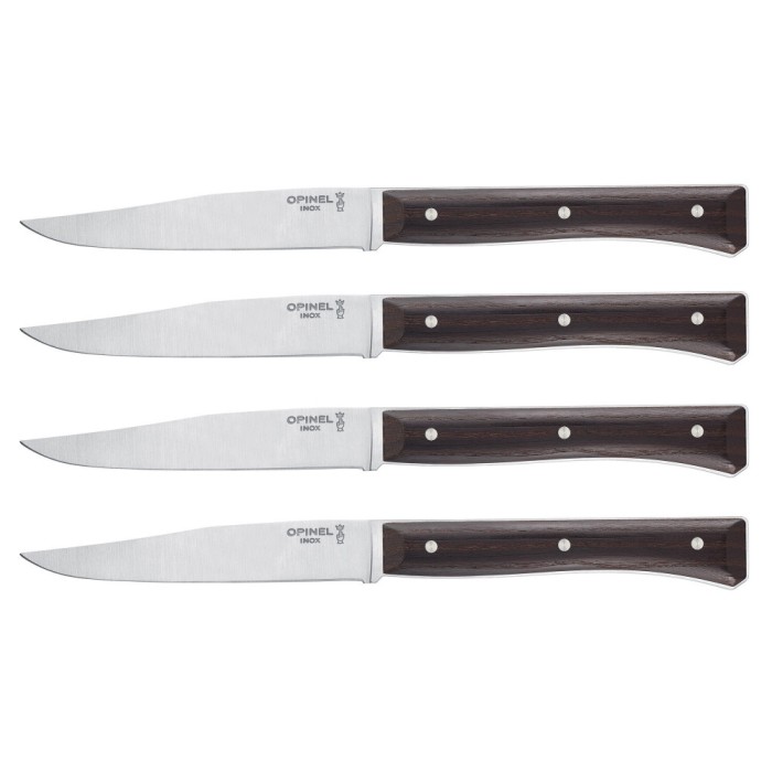Set 4 cutite de masa, inox, 11cm, &quot;Facette&quot;, Dark Ash - Opinel