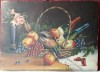Natura statica, pictura in ulei pe carton 68 x 49 cm, dimensiuni mari, Scene gen, Realism