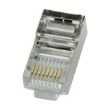 MUFA RJ-45 LOGILINK pt. cablu FTP, SFTP, Cat5e, RJ-45 (T), ecranat, plastic cu metal, 100 buc, &quot;MP0003&quot;