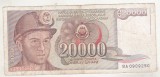 bnk bn Iugoslavia 20000 dinari 1987 circulata