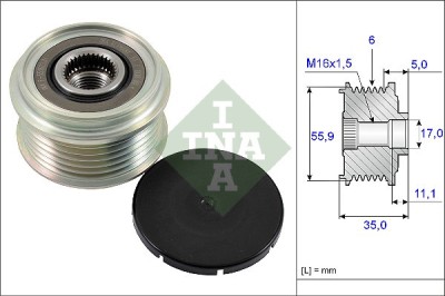 INA 535 0222 10 Sistem roata libera, generator foto