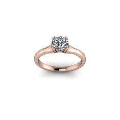 Inel de logodna din aur roze 14K, piatra zirconiu - 45