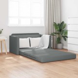 Canapea pat 2 &icirc;n 1 gri &icirc;nchis 124x71x78 cm material textil