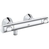Baterie termostatica de dus, Grohe, Precision Flow, functie Safety Stop (38&deg;C), montata pe perete, Argintiu