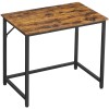 VASAGLE Birou PC compact, stil industrial, PAL si cadru metalic, 80x50x76 cm, maro rustic