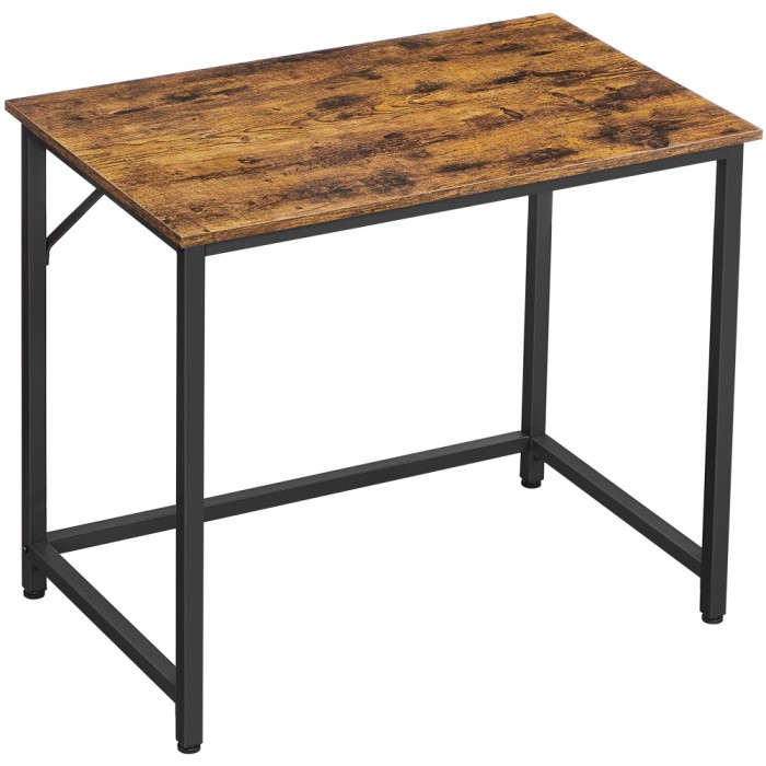 VASAGLE Birou PC compact, stil industrial, PAL si cadru metalic, 80x50x76 cm, maro rustic Household NewTrend