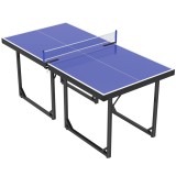 Masa de Ping Pong Pliabila, Multifuncitonala, cu Plasa din Otel si MDF, 182x91x76cm - Albastru HOMCOM | Aosom Romania