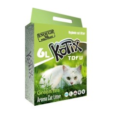 Așternut igienic pisici TOFU Kotix Ceai Verde 6L &ndash; fără praf, biodegradabil, control miros