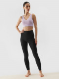 Colanți de yoga din materiale reciclate pentru femei - negri, 4F Sportswear