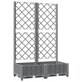 Cumpara ieftin Jardiniera de gradina cu spalier gri deschis 80x40x121,5 cm PP
