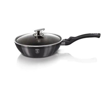 Tigaie marmorata cu capac 24 CM, Metallic Line Carbon, Berlinger Haus foto
