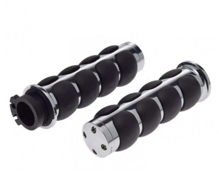 Set 2 mansoane moto 685, tub acceleratie, culoare crom/negru, diametru 25mm Cod Produs: MX_NEW AW566141