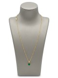 Cumpara ieftin Colier din Argint 925 Placat cu Aur cu Cristal Patrat Verde Smarald , Eleganta Minimalista E i Regala