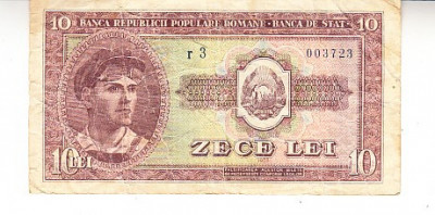 M 1 - Bancnota Romania - 10 lei - emisiune 1952 foto