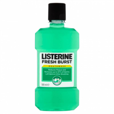 Apa de Gura Listerine Fresh Burst, 500 ml, Menta, Alcool, Apa de Gura Listerine, Apa de Gura Mentolata, Produse Ingrijire Dentara, Ingrijire Orala, Pr foto