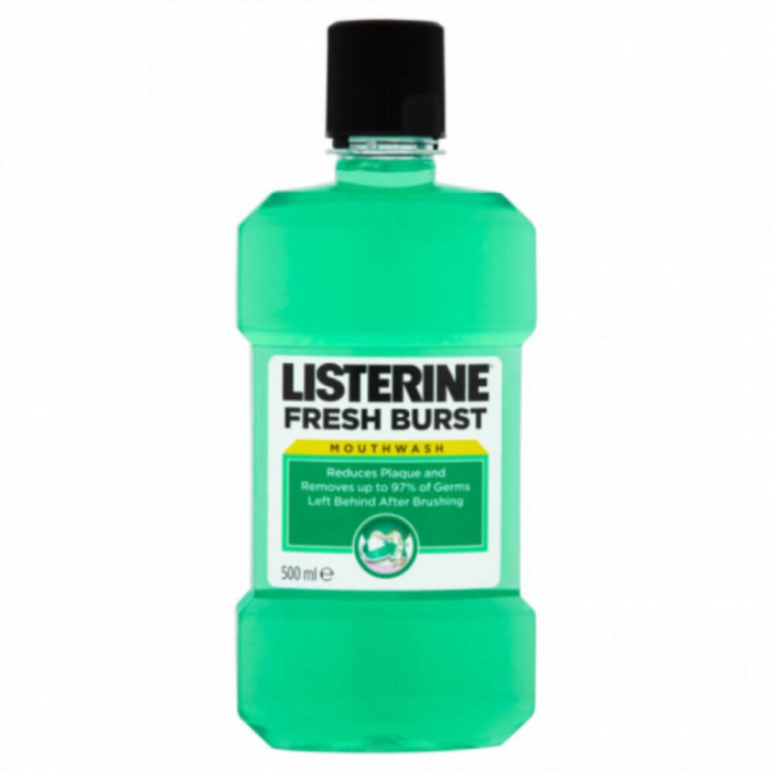 Apa de Gura Listerine Fresh Burst, 500 ml, Menta, Alcool, Apa de Gura Listerine, Apa de Gura Mentolata, Produse Ingrijire Dentara, Ingrijire Orala, Pr