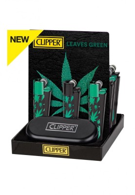 Bricheta Clipper, metal, Green Leaves foto