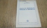 STATUTUL DE DEMOCRATIE POPULARA SI FUNCTIILE LUI - L. Rautu - Editura Partidului Muncitoresc Roman, 1952, 23 p.