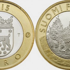 Finlanda moneda comemorativa 5 euro 2015 - Natura nordica Lynx - UNC