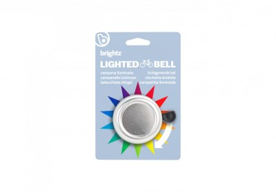 Clopotel cu lumini LED multicolore pentru bicicleta, argintiu foto