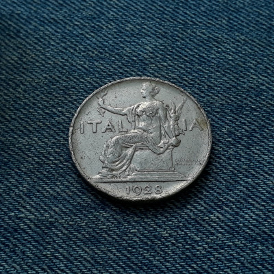 3n - 1 Lira 1928 Italia foto