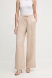 Marc Aurel pantaloni culoarea bej, lat, high waist, 1688-1000-93438