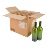 Sticle pentru vin - Bordeaux 75 cl, cutie 12 buc, Culoare: verde
