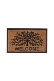 Cumpara ieftin Covoraș de intrare pentru ușa de la intrare, design din lemn, cauciuc, fibră de cocos, 75x45cm, maro/negru