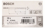 Bosch Set 10 burghie pentru metal HSS-R, DIN338, 5.3x52x86mm