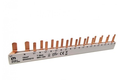 Bareta de alimentare 1P+N 2P busbar pin 12M 63A ETI 002921155 foto