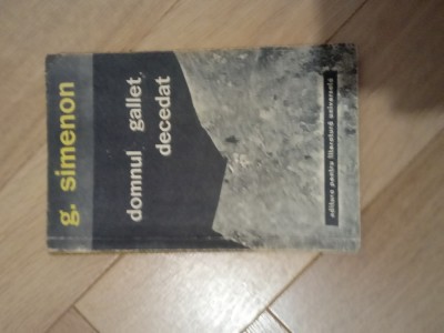 Georges Simenon Domnul Gallet decedat foto