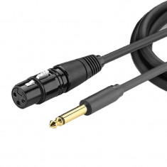 Cablu microfon Ugreen XLR/Jack 6.35 mm, 5 m, Negru
