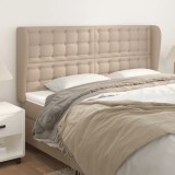 Cumpara ieftin Tăblie pat cu aripioare cappuccino 163x23x118/128 cm piele eco