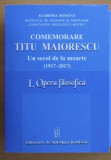 Comemorare Titu Maiorescu Un secol de la moarte; Opera filosofica