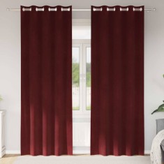 vidaXL Perdele cu perdele 2 pcs bordo 140 x 245 cm Catifea