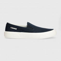 Tommy Jeans tenisi TJM SLIP ON CANVAS COLOR barbati, culoarea albastru marin, EM0EM01366