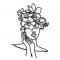 Fata cu flori-decoratiune metalica pentru perete NY-68