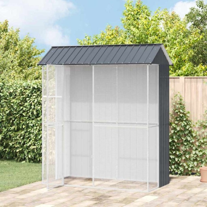 Cușcă pentru păsări Antracit 215 x 110 x 247 cm Oțel galvanizat