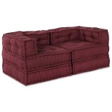 vidaXL Canapea modulară Manual 2 pcs Bordo 70 x 70 x 56 cm țesătură 3315071
