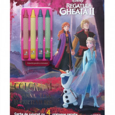 Disney. Regatul de gheață II. Colorăm cu Anna, Elsa și prietenii lor (conține 4 creioane cerate)