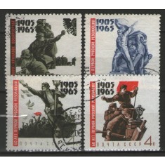 URSS 1965 - 60 de ani de la prima revoluție rusă, serie stampilata