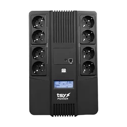 UPS TSY Power, 1000VA/600W, LCD, line interactive, 8 x Schuko TSY-D-1K0-LCD