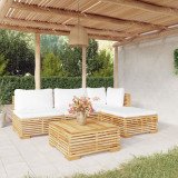 VidaXL Set mobilier grădină cu perne, 5 piese, lemn masiv de tec