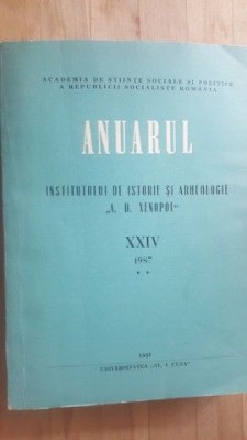 Anuarul Institutului de Istorie si Arheologie &amp;bdquo;A. D. Xenopol&amp;rdquo; XXIV 2 foto