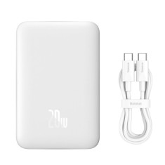 POWER BANK Baseus Magnetic Mini Wireless, 10000mAh, 20W, 2 x USB Type-C output/input, 15W wireless charging, include cablu USB Type-C la USB Type-C 30